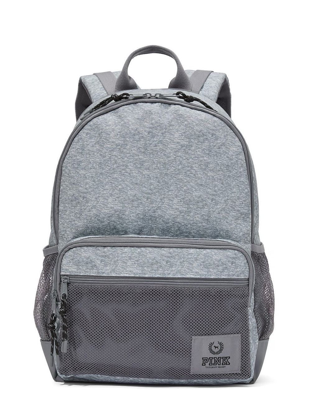 PINK Victoria's Secret Gray Heather Backpack with Mesh Front Pocket